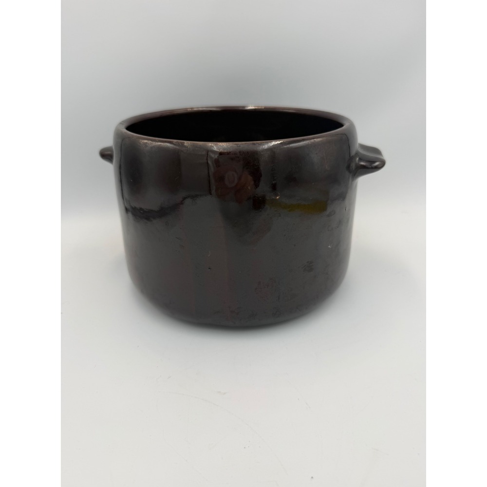 Vintage West Bend USA Brown Glazed Stoneware Bean Pot Crock with Handles NO LID